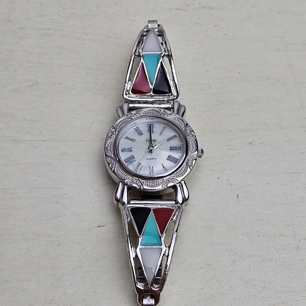 Collezio Watch Women Quartz Analog Multi Color Strap White Dial Enamel Untested